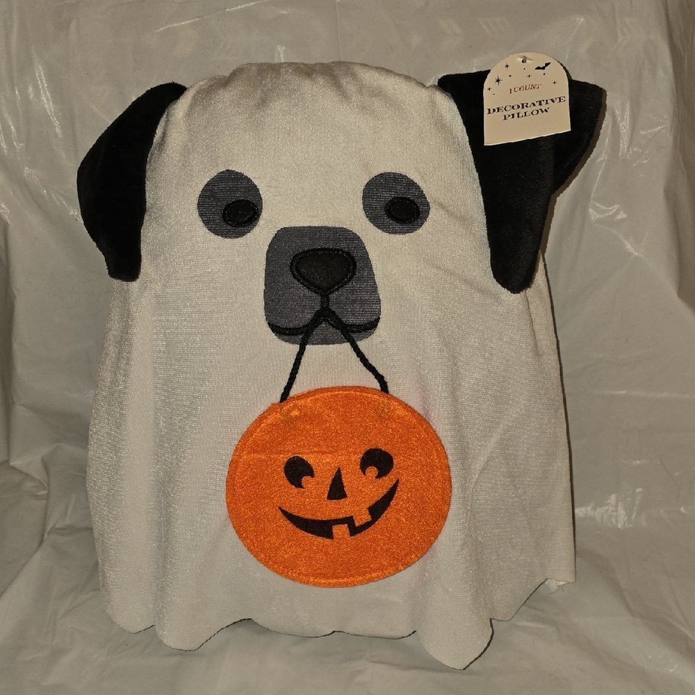 Ghost Dog Halloween Decorative Pillow